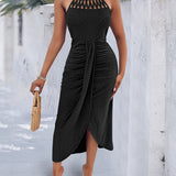 Ayla | Vestido Midi com Efeito Drapeado