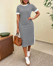 Lívia | Vestido Midi de Inspiração Náutica