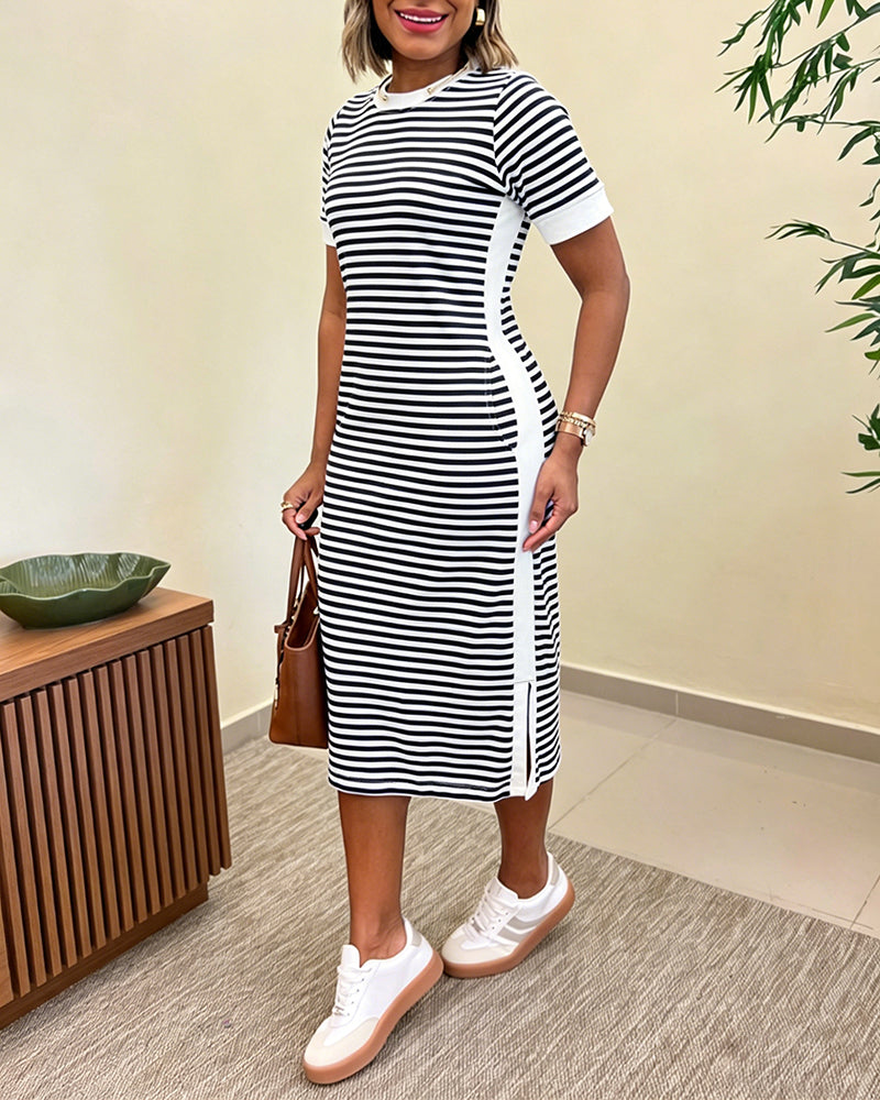 Lívia | Vestido Midi de Inspiração Náutica