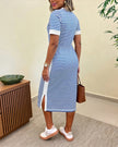 Lívia | Vestido Midi de Inspiração Náutica