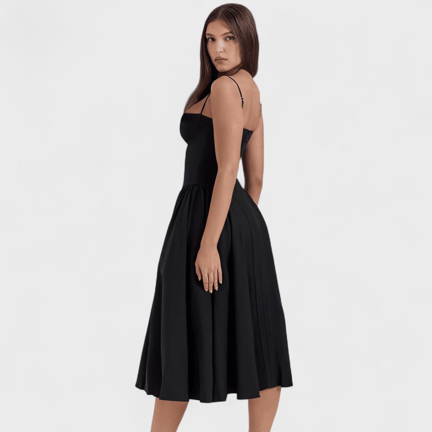 O vestido com corset feminino