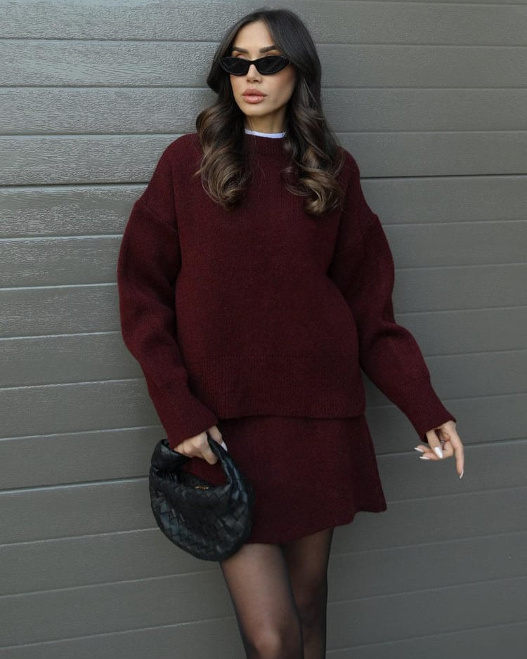 Conjunto de Malha Outono feminino