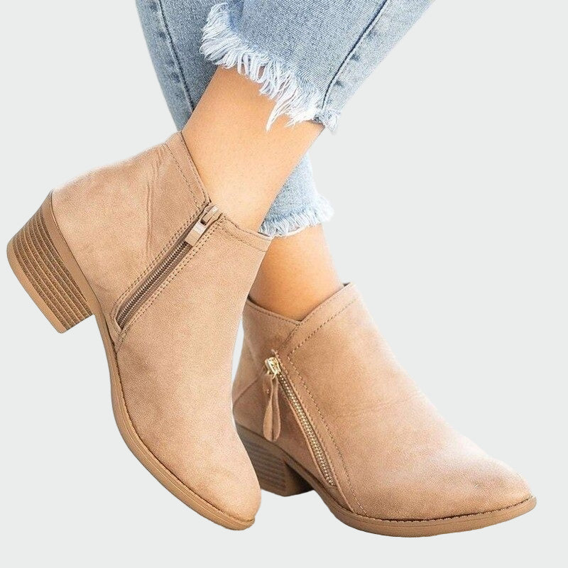 Botas de couro ortopédicas premium com salto para o inverno feminino