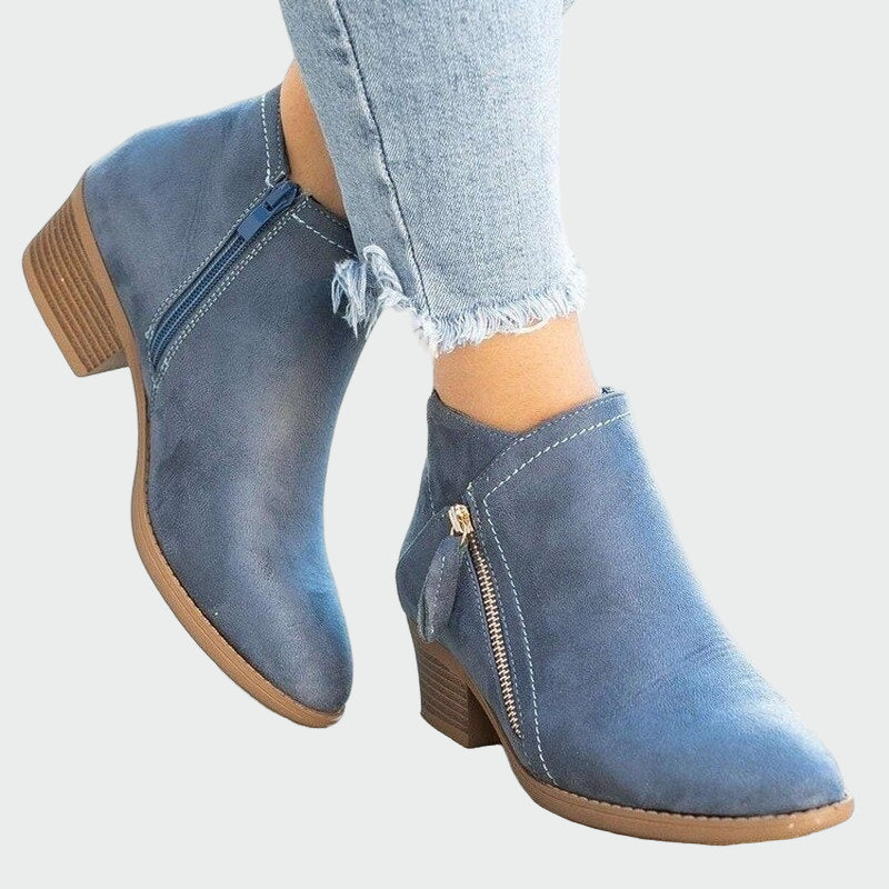 Botas de couro ortopédicas premium com salto para o inverno feminino