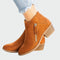 Botas de couro ortopédicas premium com salto para o inverno feminino