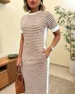 Lívia | Vestido Midi de Inspiração Náutica