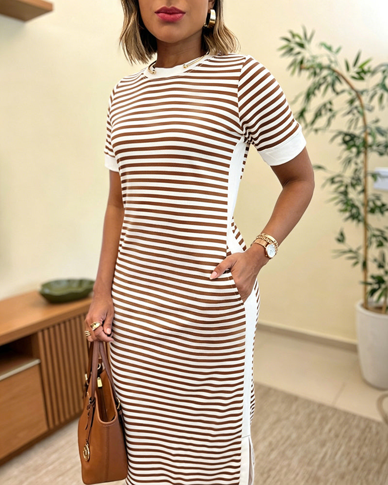 Lívia | Vestido Midi de Inspiração Náutica