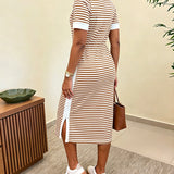 Lívia | Vestido Midi de Inspiração Náutica