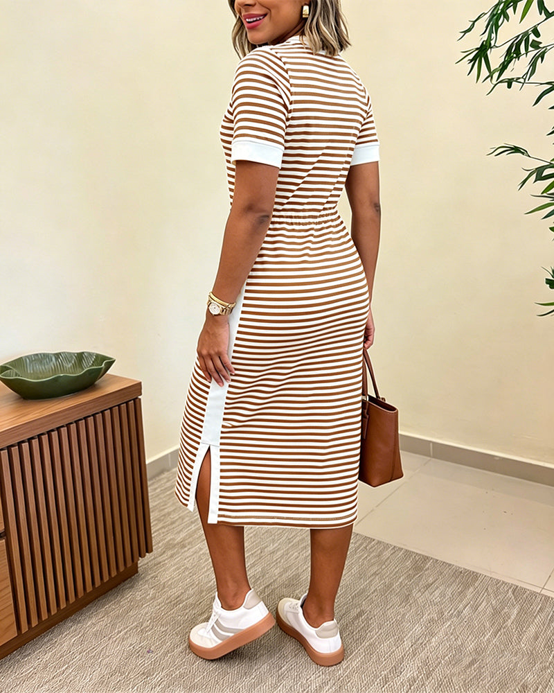 Lívia | Vestido Midi de Inspiração Náutica