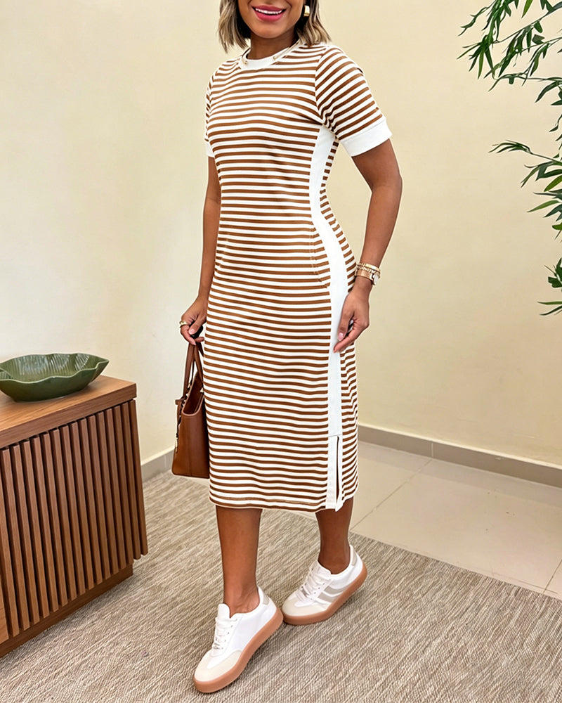Lívia | Vestido Midi de Inspiração Náutica