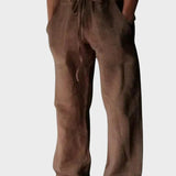 Calças descontraídas com fecho de velcro masculino