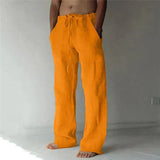 Calças descontraídas com fecho de velcro masculino