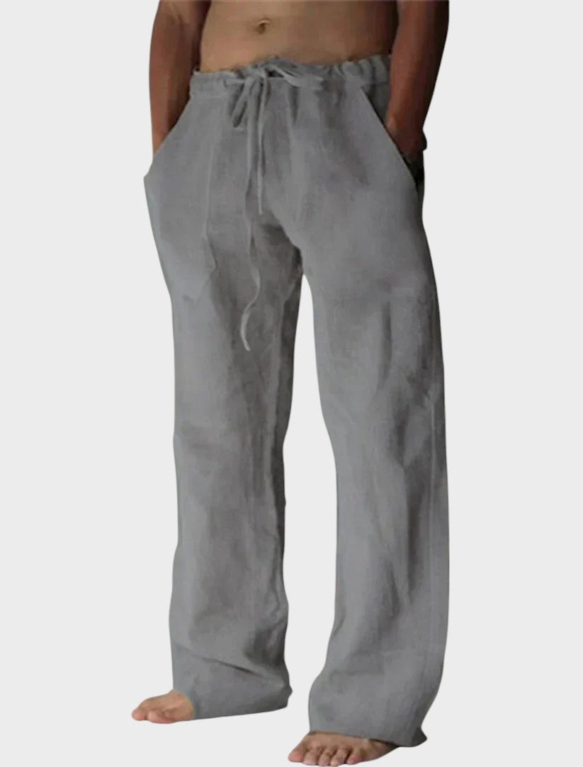 Calças descontraídas com fecho de velcro masculino