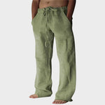 Calças descontraídas com fecho de velcro masculino