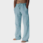 Calças descontraídas com fecho de velcro masculino
