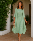 Madalena | Vestido Longo Elegante com Casaco Fluido