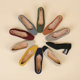 Mirela – Sapatos de salto bloco com linhas minimalistas