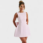 Mini vestido com pérolas feminino