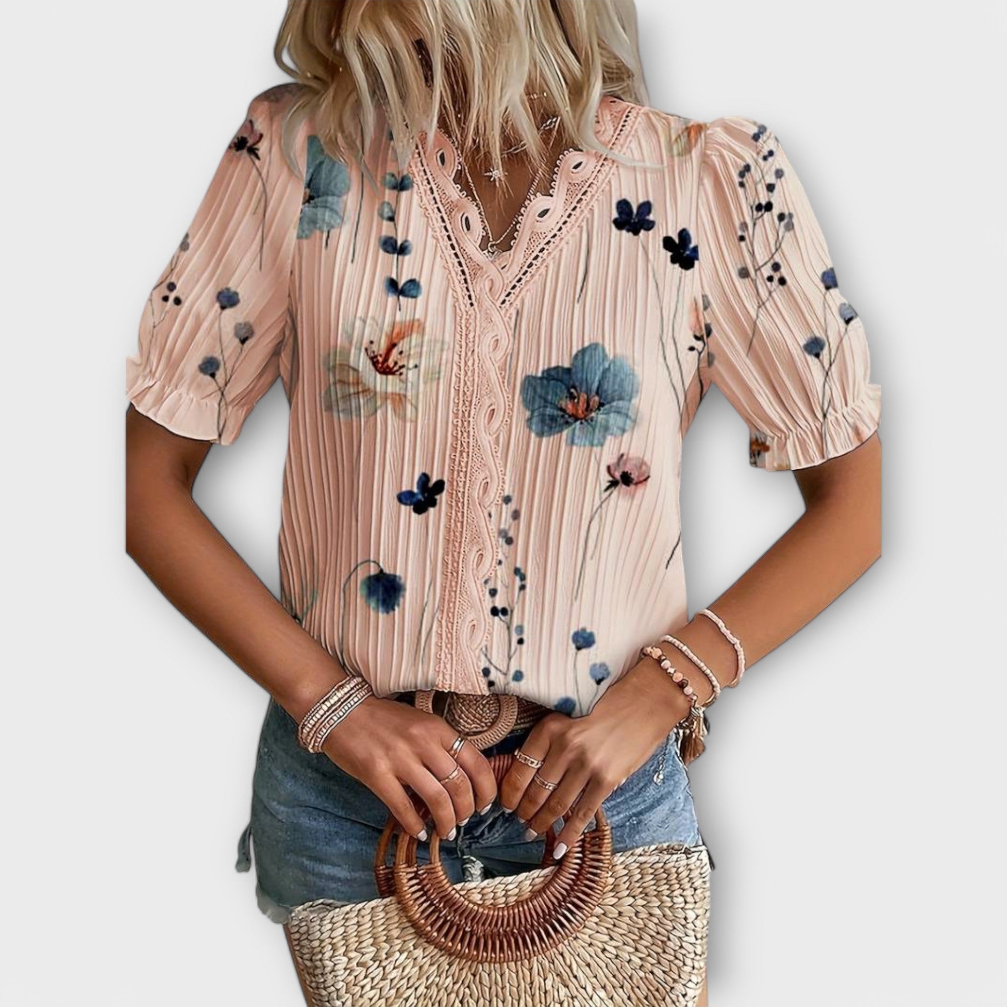 Blusa com decote em V feminino