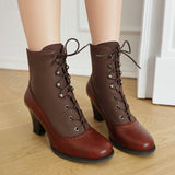 Solange – Botins retro com atacadores e salto
