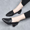 Sapatos de Salto em Pele Vegan com Bordado Suave feminino