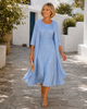 Madalena | Vestido Longo Elegante com Casaco Fluido