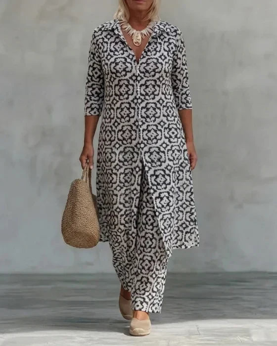Bruna | Conjunto estampado com botões