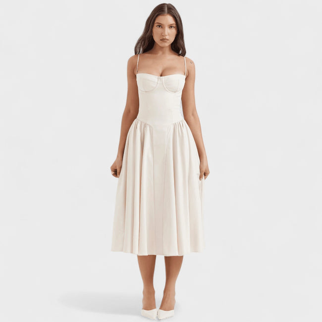 O vestido com corset feminino
