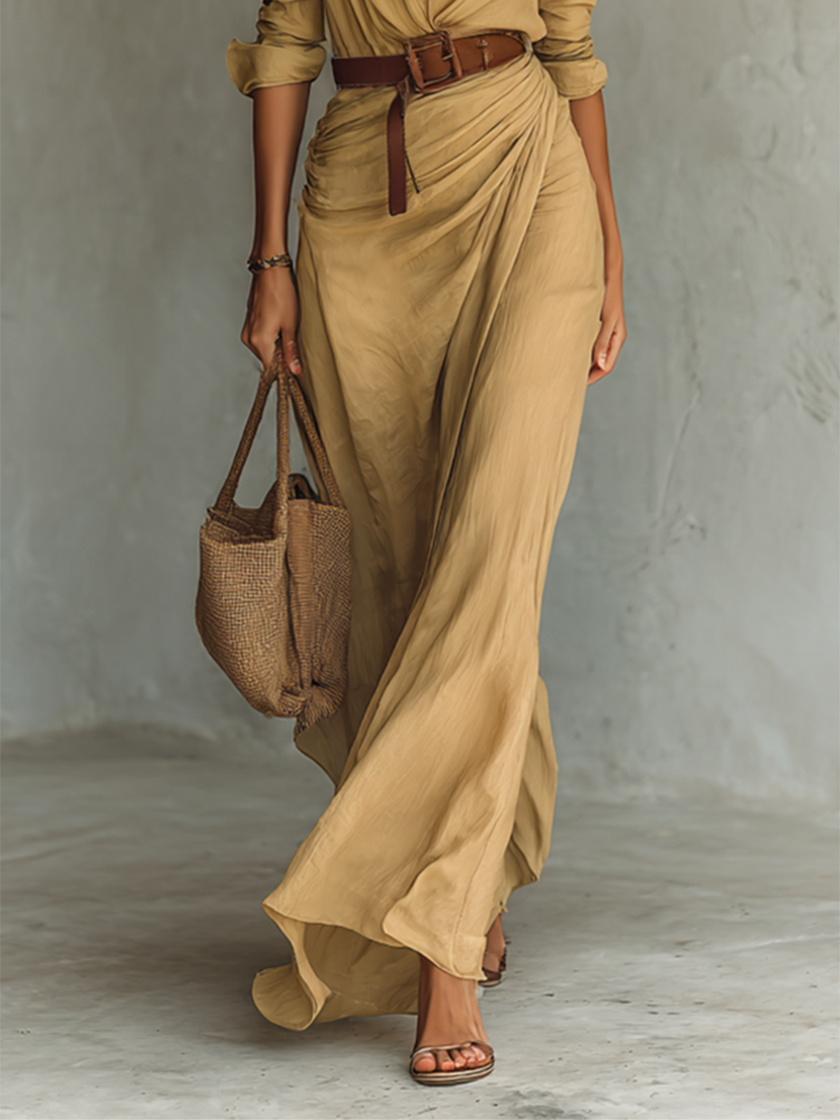 Francisca | Vestido maxi com gola aberta