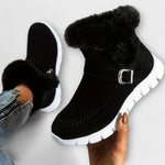 Botas de tornozelo quentes e forradas feminino