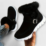 Botas de tornozelo quentes e forradas feminino