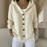 Cardigan moderno com capuz feminino