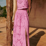 Conjunto Rosa em Renda feminino