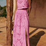 Conjunto Rosa em Renda feminino