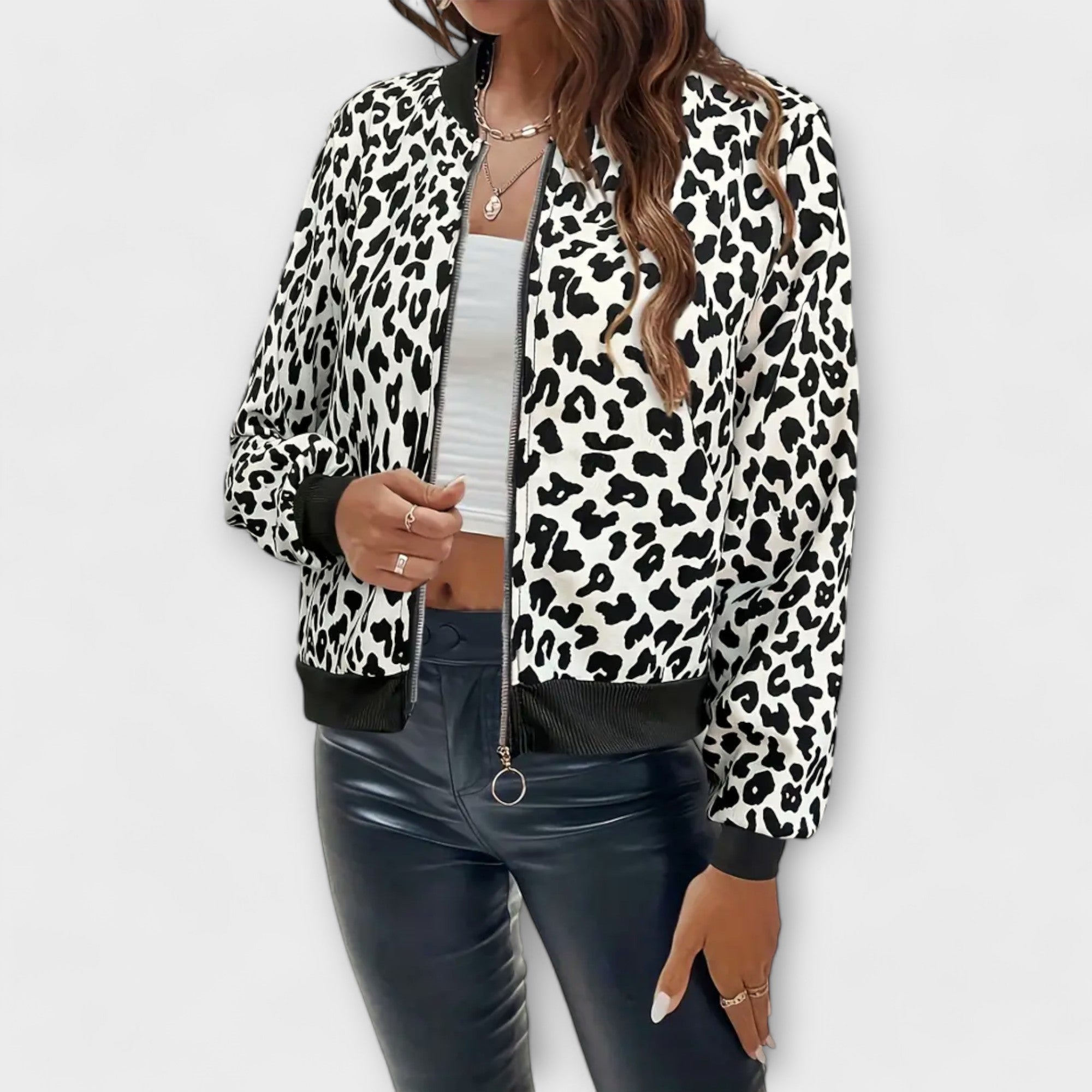 Casaco de Leopardo Elegante feminino