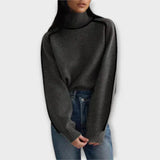 Emília - Suéter com decote alto elegante feminino