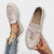 Mocassins Femininos Beiges com Cordão Decorativo feminino