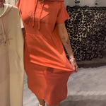Vestido casual com capuz feminino