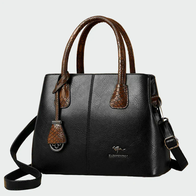 Bolsa de couro elegante feminino