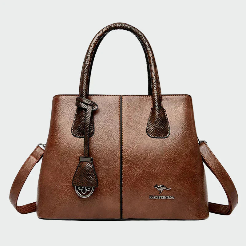 Bolsa de couro elegante feminino