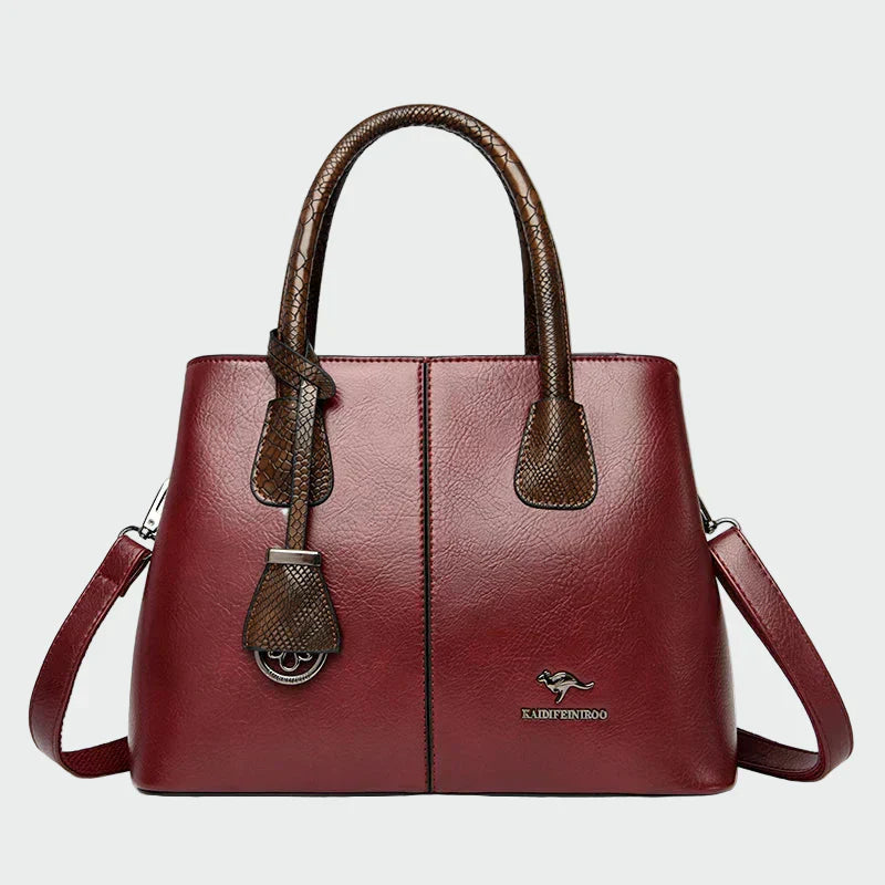 Bolsa de couro elegante feminino