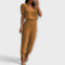 Conjunto elegante camisola e calças feminino