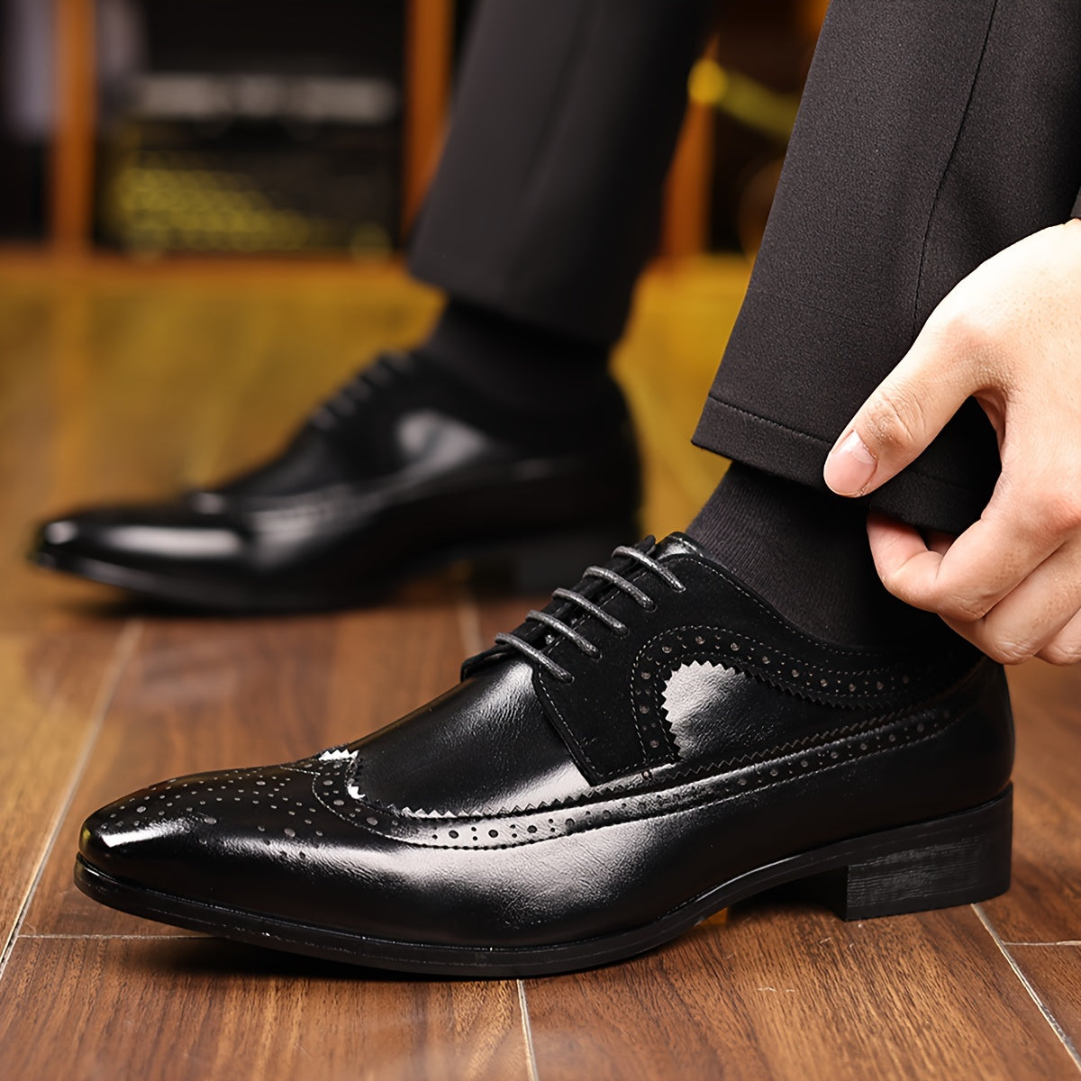 Sapatos Elegantes em Couro masculino