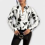Blusa elegante de manga comprida feminino