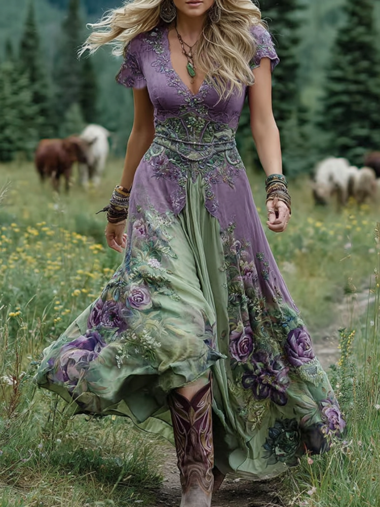 Vestido Maxi Curto Floral feminino