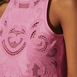 Conjunto Rosa em Renda feminino