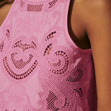 Conjunto Rosa em Renda feminino
