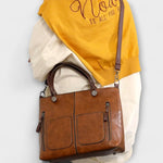 Bolsa de couro elegante feminino