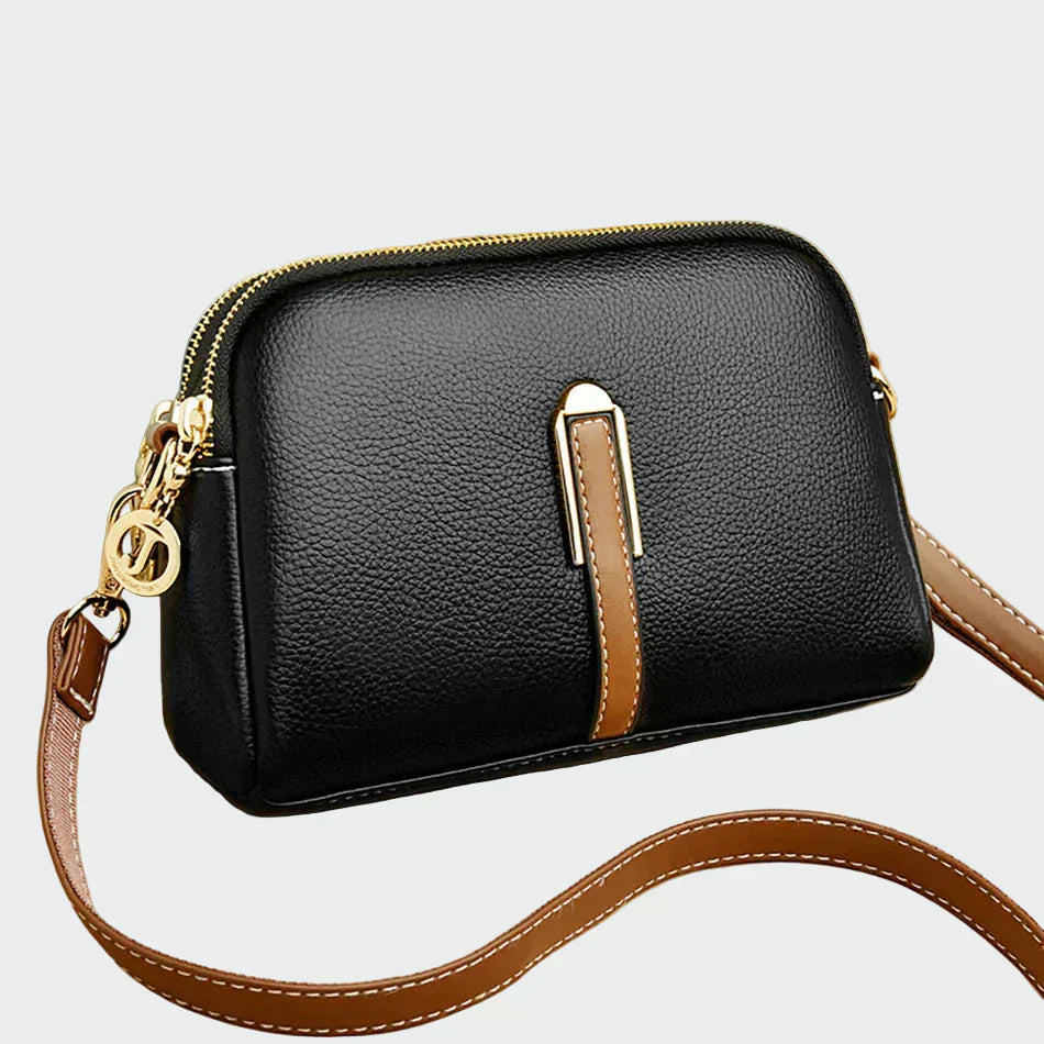 Bolsa de ombro de couro elegante feminino