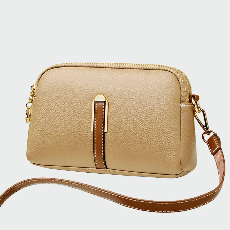 Bolsa de ombro de couro elegante feminino